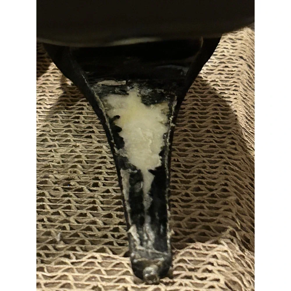 Chanel‎ Black/Silver Suede Pearl Heel Lace Up Booties Size 37.5 READ - Picture 8 of 8